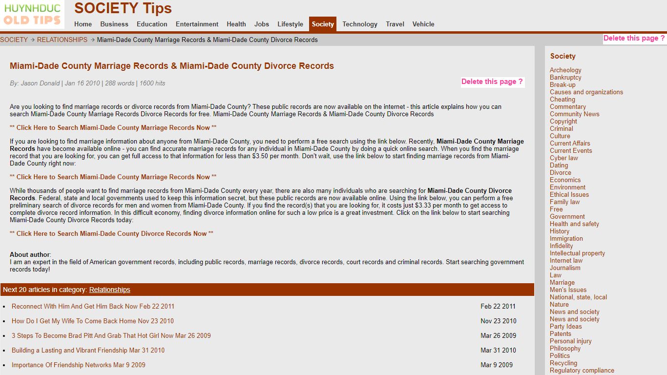 Miami-Dade County Marriage Records & Miami-Dade County ...